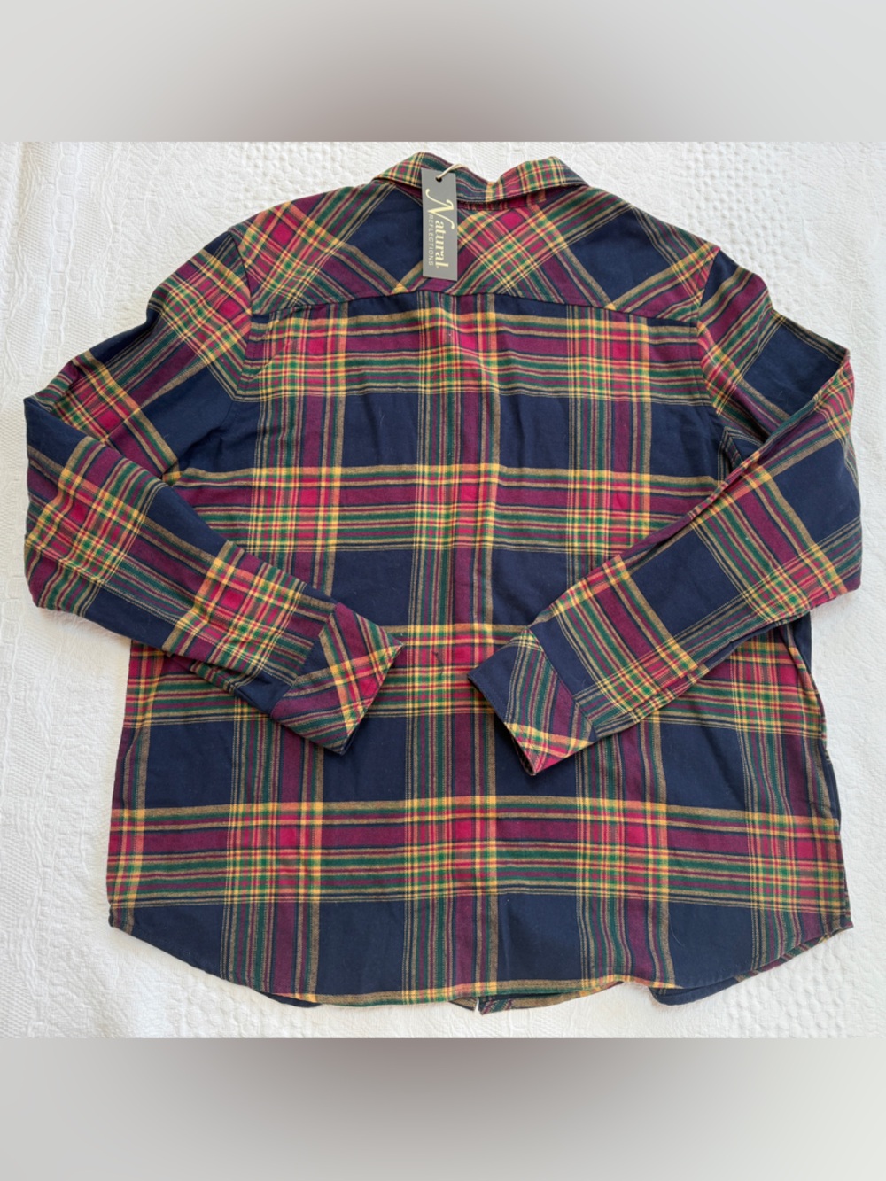 NWT Natural Reflections Flannel Shirt Women’s Size Large 100% Cotton - Picture 2 of 5